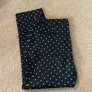 Liz Claiborne Ankle Pants Black Polka Dots Size 12 NWOT